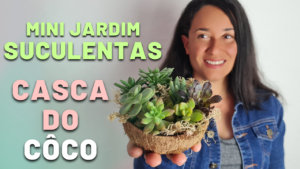 Como Criar Mini Jardim de Suculentas na Casca do Coco